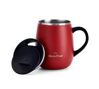 GRANDTIES Tasse à Café Thermique 480 ml - Double Paroi en Acier Inoxydable Avec Poignée et Couvercle Coulissant Anti-Éclaboussures - À Emporter