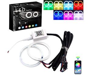 Grandview Angel Eyes LED 80mm RGB Halo Ring COB Bluetooth Tuning Auto