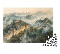 GrandWallMistMontagnes Puzzle 1000 Pieces Cadeau Unique intéressant Jeu Éducatif Défi Jouet À De Qualité Supérieure Peinture Art pour Adultes Enfants 52x38cm/1000pcs