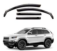 GrandWheel Co Smoke Tinted in Channel Side Window Vent Visor Deflectors Rain Guards Compatible with Jeep Cherokee 2014 2023 4pcs. -GW0098