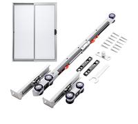 Grange Coulissante - Kit De Piste De Porte Coulissante De Service Lourd | Système De Traack Hardwaare Lisse Crosset Hardwaare | Rouleau De Rail De Placard | Matériel En Acier Robuste Pour Les Portes D