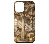 Grange Rustique pour intérieur de Ferme - Scène d'écurie de Foin Coque pour iPhone 12 Mini