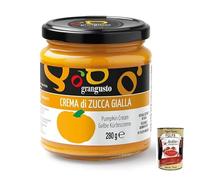 Grangusto Crema di Zucca Gialla, crème de citrouille jaune, légumes d'Italie, idéal pour la préparation de risottos et pâtes, pot de 280 g + boîte italienne Gourmet Polpa di Pomodoro 400 g