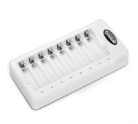 Granicell Chargeur 8 Slots pour Piles AA/AAA NiMH - Charge Rapide et Intelligente - Piles Non Incluses