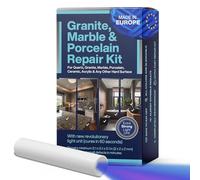 Graniet Kit de réparation DIY (transparent, zwart & acrylique) - Herstel uw defect en tant que professionnel | Idéal pour les réparations de meeste | Réparateur de stukjes cassés en quelques minutes