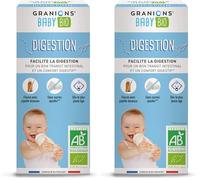 Granions BABY BIO DIGESTION - Certifié BIO - FACILITE LA DIGESTION - CONFORT DIGESTIF - Fenouil + Fleur d'oranger + Camomille - Dès le plus jeune âge - Pipette doseuse - 125 ml - Marque française