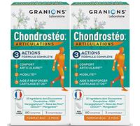 GRANIONS Chondrostéo+ Articulations - 2x180 Comprimés - Glucosamine, Chondroïtine, Msm, Harpagophytum, Bambou [Silicium] Triple Action :Mobilité & Souplesse Articulaire Capital Osseux - Made In France