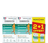 GRANIONS CHONDROSTEO ARTICULATIONS - Glucosamine Chondroïtine, MSM, Harpagophytum - Calcium -Triple Action: Souplesse, Flexibilité, Mobilité -Lot de 3x90 Comprimés