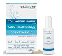 Granions - Collagene Marin 60 Cps + Serum Visage Acide Hyaluronique 30ml | Duo Collagene et Acide Hyaluronique, Coenzyme Q10, Anti Age, Serum Hydratant, Peau, Rides, Routine Visage et Articulations