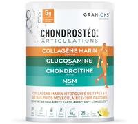 GRANIONS - Collagene Marin Poudre - CHONDROSTEO + Articulations - glucosamine chondroitine msm - collagene articulations - Glucosamine Chondroitine - msm - Goût citron - 250 g