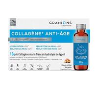 GRANIONS COLLAGENE SUBLIMLIFT SHOTS -10g de Collagene marin Hydrolysé de type I - Collagene et Acide Hyaluronique - Anti ride - Biotine Cheveux - Chute de Cheveux Femme | 10 shots de 50mL Goût Pêche