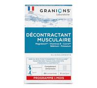 Granions - Decontractant Musculaire - Crampes - Magnesium - Lot x2-60 Cps | Apaise Les Crampes Musculaires, Atténue les Douleurs, Cuivre, Selenium, Vitamine B, Vitamine B12, Potassium