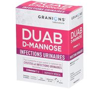 Duab D-Mannose GRANIONS | Dispositif médical | Traitement des cystites & infections urinaires chez la femme | En cas d'inconfort urinaire | Goût fruits des bois | 7 sachets