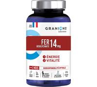 FER BISGLYCINATE 14 mg GRANIONS Immunité et Energie + Vitamines B - Bisglycinate de Fer - Fer Bisglycinate Biodisponibilité Optimale - Femmes Enceintes - 60 Gélules Format 2 Mois -Fabriqué en France