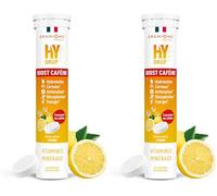 GRANIONS HYDROP Boost Caféine - Pastilles Hydratation - Citron - SANS SUCRES - Fabriqué en France - Electrolytes Hydratation - Vitamines, Minéraux, Magnesium - 20 Pastilles Effervescentes (Lot de 2)