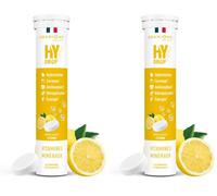 GRANIONS HYDROP - Pastilles Hydratation - Citron - SANS SUCRES - Fabriqué en France - Electrolytes Hydratation - Vitamines, Minéraux, Magnesium - 20 Pastilles Effervescentes (Lot de 2)