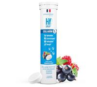 HYDROP ELECTROLYTE COLLAGENE GRANIONS - Collagene, Vitamines, Minéraux, Acide Hyaluronique, Electrolyte SANS SUCRE, Electrolytes Hydratation, 18 Pastilles effervescentes framboise cassis, Made in FR