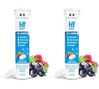 GRANIONS HYDROP - Pastilles Hydratation - Framboise/Cassis - SANS SUCRES - Enrichi en Collagène - Fabriqué en France - Electrolytes Hydratation - Vitamines, Minéraux - 18 Pastilles Effervescentes