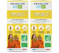 GRANIONS KID BIO IMMUNITÉ - Certifié BIO - Goût Banane - Stimule la résistance de l'organisme - Formule naturelle à base de sirop d'agave - Dès le plus jeune âge - Flacon 125 ml - Made in France