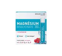 Laboratoire des GRANIONS – Magnésium bisglycinate 360 mg – Vitamine B6 – Vegan – 10 shots