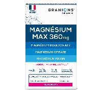 Granions Magnésium Max 360 mg Réduit le Stress, fatigue - Action 24h - 90 comprimés