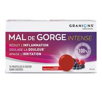 Granions Mal de Gorge Intense Dispositif Médical Fruits Rouges 16 Pastilles