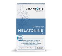 Granions Complément alimentaire sommeil Mélatonine 1 mg avec Magnésium – 60 gélules