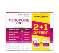 GRANIONS - MENOPAUSE 6-EN-1-3 MOIS | Menopause Bouffee de Chaleur et Poids - Ménopause Perte de Poids - Bouffees de Chaleur, Fatigue, Irritabilité, Perte de Poids, Densité Osseuse - 180 Comprimés