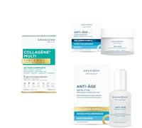 GRANIONS - MULTI COLLAGENE COMPRIMÉS CITRON + CREME DE NUIT 50 mL + SERUM 30 mL - Collagene marin - Acide Hyaluronique - Collagene et Acide Hyaluronique - Vitamine C -Skincare Anti Age - Anti ride -