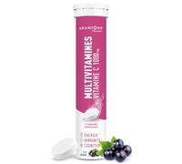 Granions Multivitamines - Vitamine C 1000 mg, Vitamine D - 17 comprimés | Avec vitamine B12, vitamine B6, vitamine E, magnésium, Zinc, calcium et chrome - Goût cassis, fabriqué en France