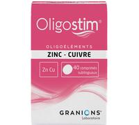 Granions Oligostim Zinc-Cuivre 40 Comprimés Sublinguaux