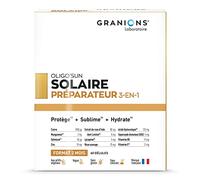 GRANIONS | Oligo'Sun Préparateur solaire 3-en-1 | Protège, Sublime et Hydrate la peau | Formule Enrichie en Pigments Naturels et Acide Hyaluronique | Format 2 mois | 60 Gélules