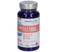 GRANIONS Oméga 3 1000mg - Haute concentration EPA DHA et Vitamine E 60 capsules