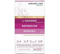 GRANIONS Probiotique Complexe Minceur - Morosil, Probiotique flore intestinale, Berberine, Vinaigre de cidre, Chrome, Lactobacillus Gasseri, Morosil Perte de Poids, Brule graisse, Ventre Plat 20 Jours