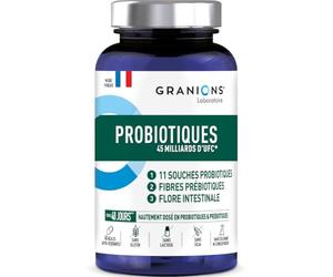 Granions - Probiotique Flore Intestinale - Probiotiques - 40 Gélules | Hautement Dosé en Probiotiques & Prébiotiques, 45 Milliards d’UFC, Digestion, Ballonnements, Fabriqué en France