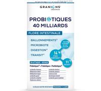GRANIONS Probiotiques 40 Milliards - Probiotique Flore Intestinale 11 Souches - Probiotique Ballonnements, Digestion, Transit, Microbiote - Prébiotiques + Postbiotiques - 7 Jours