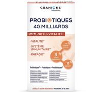 Granions Probiotiques 40 Milliards – 11 souches – Vit C liposomale, D3, Zinc – 40 gélules