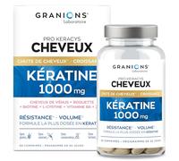 GRANIONS PROKERACYS KERATINE 1000MG | Keratine + Biotine Cheveux Hautement Dosée | Biotine + Zinc + Vitamine B6 | Croissance, Résistance, Volume| Anti Chute de Cheveux Femme & Homme - 90 Comprimés