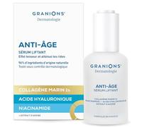 GRANIONS Sérum Visage Anti Age - Collagene et Acide Hyaluronique + Niacinamide, Extrait d'avoine - Skincare Anti Ride Collagene Marin -Testé sous contrôle dermatologique, Sérum Liftant Anti Ride 30 mL