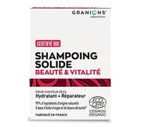 GRANIONS - SHAMPOING SOLIDE BEAUTÉ & VITALITÉ - Certifié BIO - Cheveux secs - Hydratant + Réparateur - Huile d'argan et Beurre de Karité - 99% d’ingrédients d’origine naturelle - Fabriqué en France