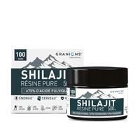 GRANIONS SHILAJIT Résine Pure 500mg - 100 jours | Shilajit Pure Himalaya 100%- 75% Acide Fulvique - Libido, Vitalité, Énergie, Concentration, Immunité, Memoire - Anti Fatigue Puissant - Vegan