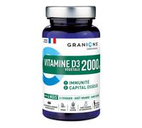Granions Vitamine D3 2000 UI – Végétale (lichen) – Immunité & capital osseux – 30 comprimés à croquer