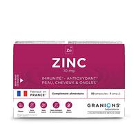 Granions® ZINC 10 mg - 30 ampoules = 15 jours - Immunité - Antioxydant - Peau, cheveux & ongles - 10 mg de Zinc - Made in France