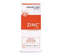 Granions Complément alimentaire Zinc 15 mg – Défenses immunitaires – 60 gélules