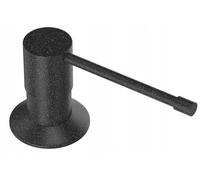 GRANITAN Distributeur de savon encastrable 400 ml en laiton et plastique PVC - Évier de cuisine rechargeable - Distributeur de savon intégré - Pompe ronde - Noir