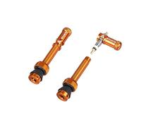 Granite Juicy Nipple Bouchon de Valve et Ensemble de Valve Presta 44mm de Couleur Assortie, Capuchons de Valve pour Pneus avec Fonction d'Extraction du Noyau de Valve (Orange)