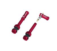 Granite Juicy Nipple Bouchon de Valve et Ensemble de Valve Presta 44mm de Couleur Assortie, Capuchons de Valve pour Pneus avec Fonction d'Extraction du Noyau de Valve (Rouge)