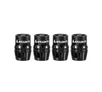 Granite Juicy Nipple Valve Cap avec Fonction de Retrait de l'Obus de Valve, Capuchons de Valve de Pneu Anti-Poussière pour Vélos et Véhicules, Set de 4 Pièces (Noir)