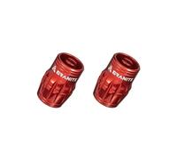 Granite Juicy Nipple Valve Cap avec Fonction de Retrait de l'Obus de Valve, Capuchons de Valve de Pneu Anti-Poussière pour Vélos et Véhicules, Set de 2 Pièces (Rouge)