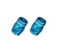 Granite Juicy Nipple Valve Cap avec Fonction de Retrait de l'Obus de Valve, Capuchons de Valve de Pneu Anti-Poussière pour Vélos et Véhicules, Set de 2 Pièces (Bleu)
